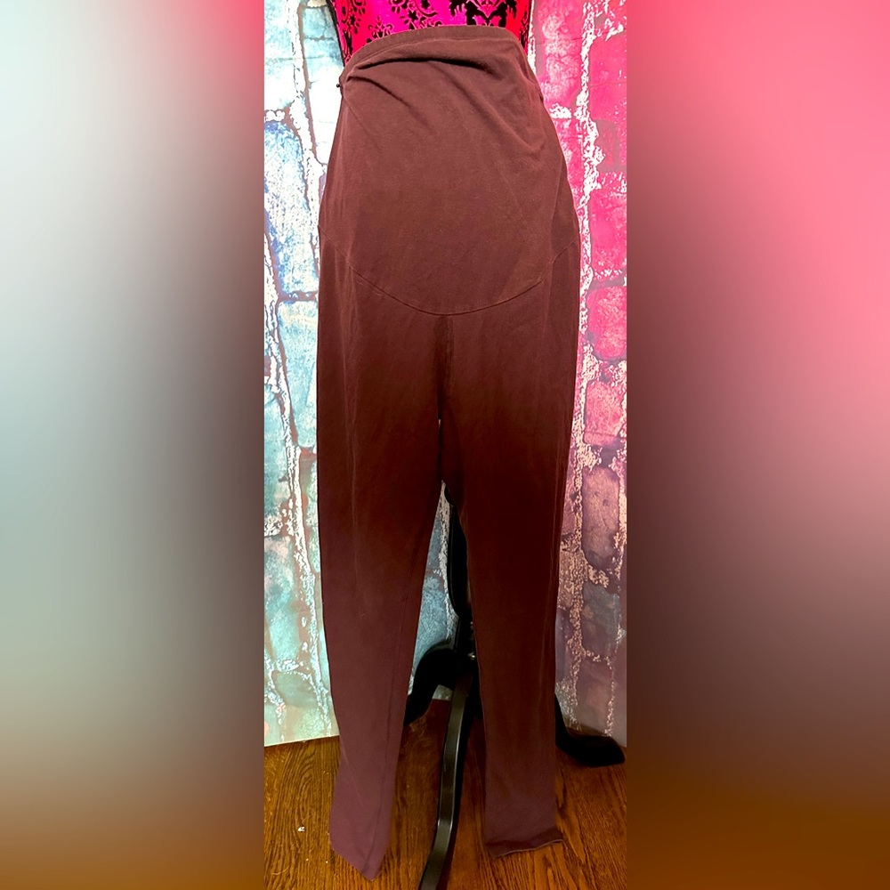 Maternity Leggings by Sonoma Size M Burgundy/Brown
